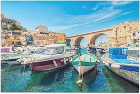 Jigsaw Puzzle 500 Piece Adult Puzzle - Vallon Des Auffes City Fishing Boat Puzzle - Christmas Kids Intelligence Game Toy Family Friend Gift