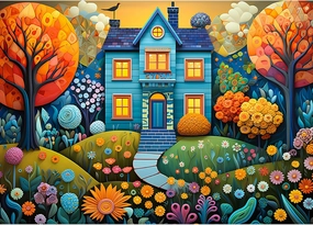 Jigsaw Puzzles for Adults 1000 Pieces, Interlock Perfectly Letter on Back No Dust, Home Decor Birthday Party Gift Toy for Men Women Elders Seniors, 1:1 Poster - Beautiful Homes