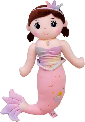 JPORSHU Mermaid Stuffed Animal Plush，31.5inch Cute Soft Mermaid Plush Stuffed Doll，Children Adult Birthday Gift Mermaid Party Decoration