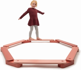 JumpOff Jo – Boardwalk - Kids Toys Wooden Balance Beam Set, Enhance Coordination and Gross Motor Skills, Montessori Toys – Indoor & Outdoor Playground for Toddlers - 12 Pieces - Desert Rose Pink