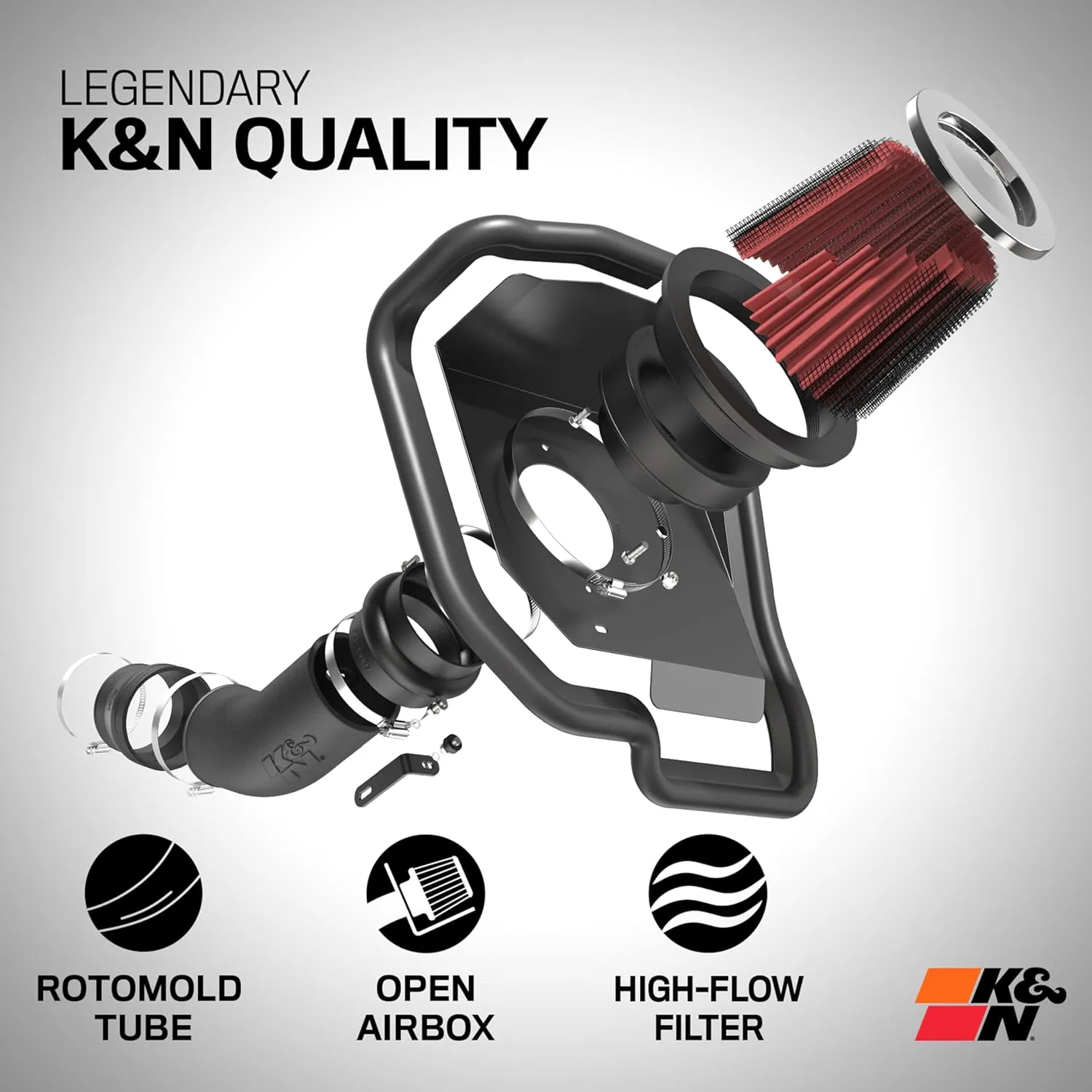 K&N Cold Air Intake System: High-Flow Air Filter, Increase Performance & Towing: Compatible with 2005-2011 TOYOTA: Tacoma, 63-9025