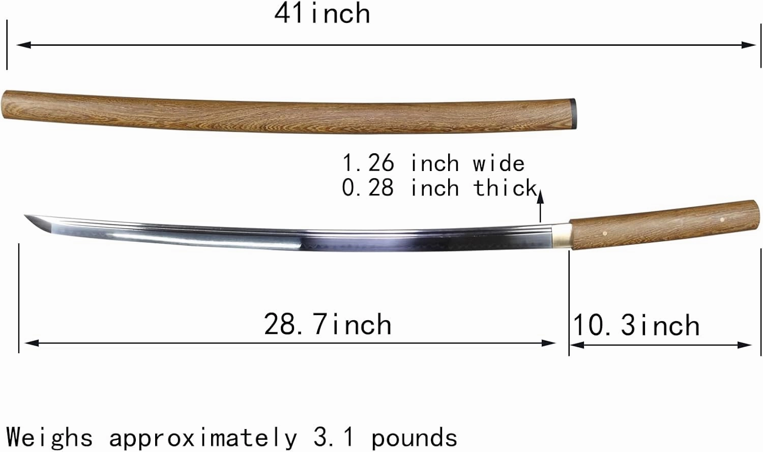 Katana Sword Real Full Tang Sharp Handmade Samurai Sword Swords for Adults
