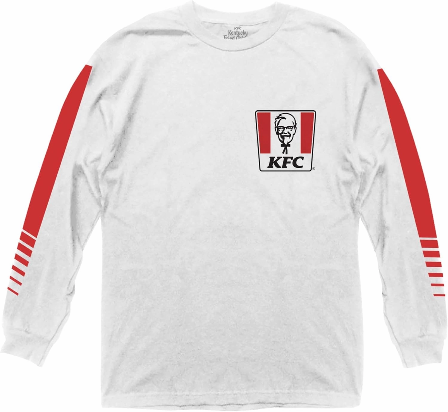Kentucky Fried Chicken KFC Men's Long Sleeve T-Shirt Colonel Sanders Bucket Front & Sleeve Graphics Officially Licensed