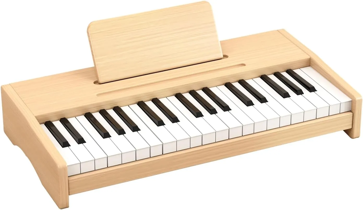 Kids Piano Keyboard, 37 Keys Digital Piano for Children, Toddler Music Educational Instrument Toy Wood Piano for 3  Girls and Boys