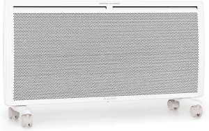 Klarstein Hot Spot SlimCurve Double 2-in-1 Convection and Infrared Heater, Overheat Protection, Weekly Timer, Wall or Stand Mounting with 2 Rolling Legs, Sheet Steel, 2000 W, White