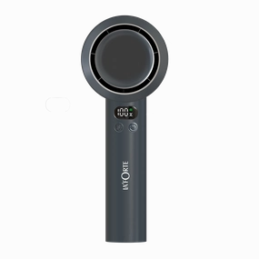 LA' FORTE Fairy Flow Mini Fan | 100 Speed Levels | Digital Display | USB-C Rechargeable | Portable & Compact | Gray