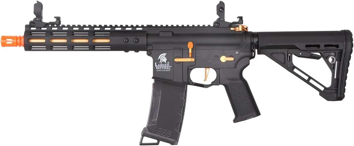 Lancer Tactical Gen 3 Archonn 9'' Lightweight Durable Polymer M4 Airsoft MLOK AEG w/High Speed Mid Cap with Programmable Trigger (ETU & MOSFET)