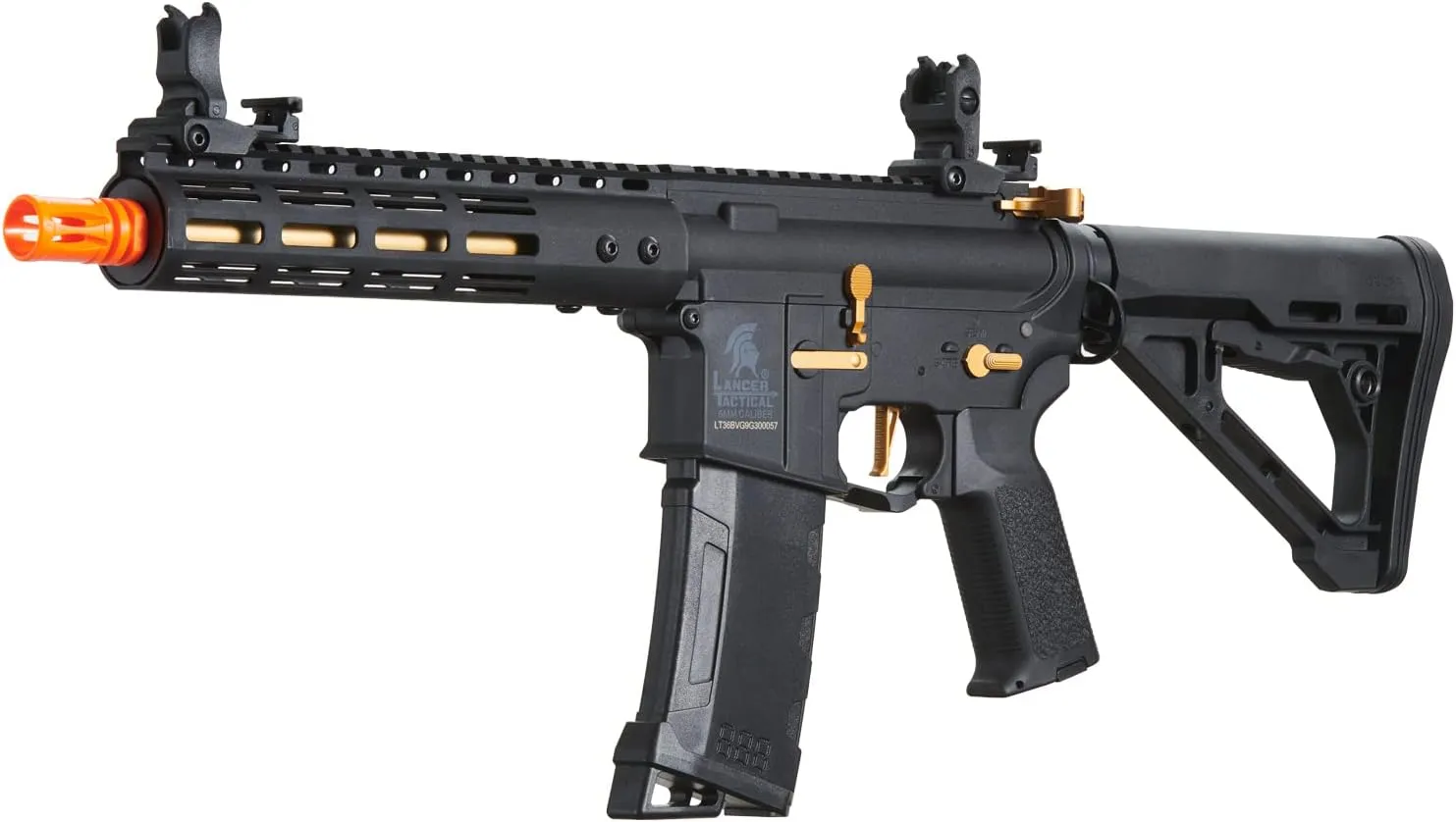 Lancer Tactical Gen 3 Archonn 9'' Lightweight Durable Polymer M4 Airsoft MLOK AEG w/High Speed Mid Cap with Programmable Trigger (ETU & MOSFET)