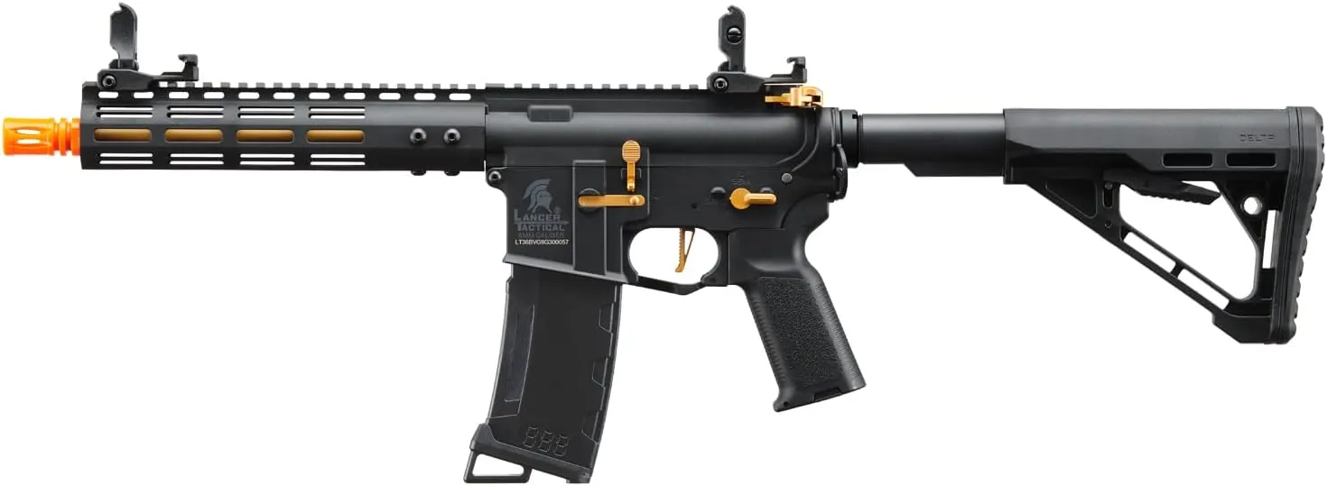 Lancer Tactical Gen 3 Archonn 9'' Lightweight Durable Polymer M4 Airsoft MLOK AEG w/High Speed Mid Cap with Programmable Trigger (ETU & MOSFET)