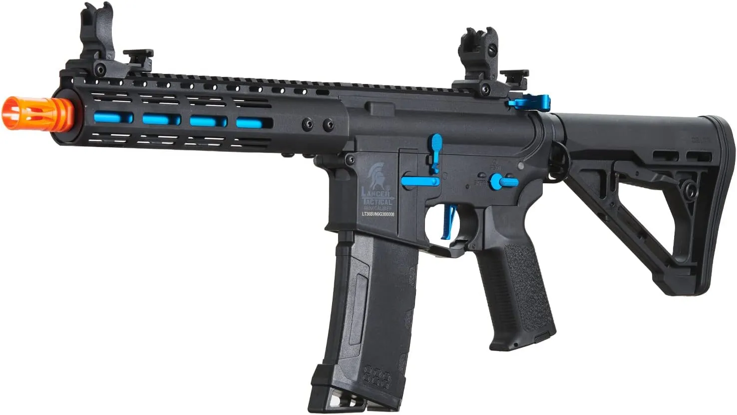 Lancer Tactical Gen 3 Archonn 9'' Lightweight Durable Polymer M4 Airsoft MLOK AEG w/High Speed Mid Cap with Programmable Trigger (ETU & MOSFET)
