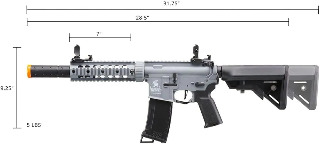 Lancer Tactical Gen 3 M4 Carbine SD Airsoft with Programmable Mosfet/ETU-Electric Full/Semi-Auto AEG Rifle (Lipo Battery & Charger Included)