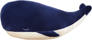 Large Blue Whale Stuffed Animal Plush Toy Soft Whale Dophin Hugging Pillow Cute Whale Plush Doll Toy Back Cushion Children Birthday Gift (65cm=25.59inch)…