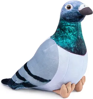 Large Grey Pigeon Plush Toy - Lifelike 13.5" Grey Rock Columba Rupestris Stuffed Animal, Cute Rock Pigeon Plush Toy as Gift for Your Friends