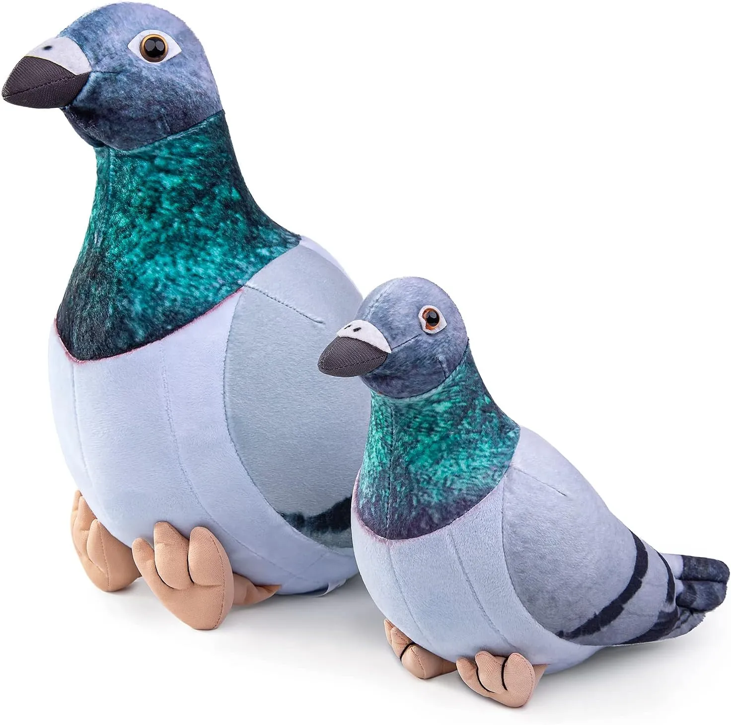 Large Grey Pigeon Plush Toy - Lifelike 13.5" Grey Rock Columba Rupestris Stuffed Animal, Cute Rock Pigeon Plush Toy as Gift for Your Friends