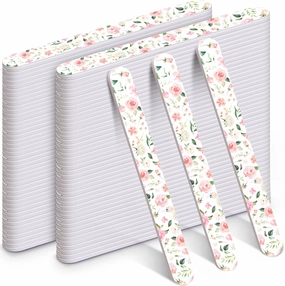 Lasnten 60 Pcs Pink Floral Nail Files Bulk for Women, Wedding Bridal Baby Shower Party Favors, Emery Board for Natural Nails Double Sided 180 Grit Manicure Tool for Employee Teachers Coworkers Gifts