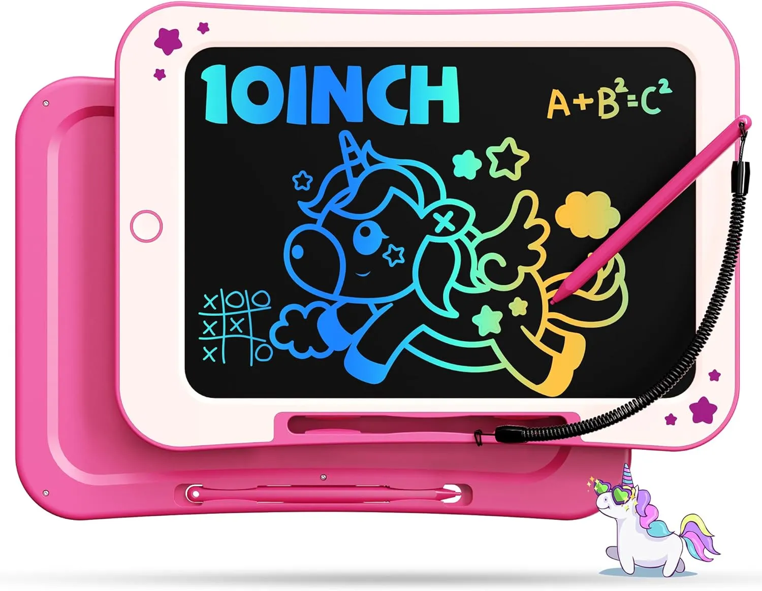 LCD Writing Tablet for Kids, 10inch Toddler Girl Toys Doodle Board, Mess Free Coloring Drawing Board, Preschool Learning Toys,Christmas Birthday Easter Gifts for 3-12 Year Old Girls(Pink)