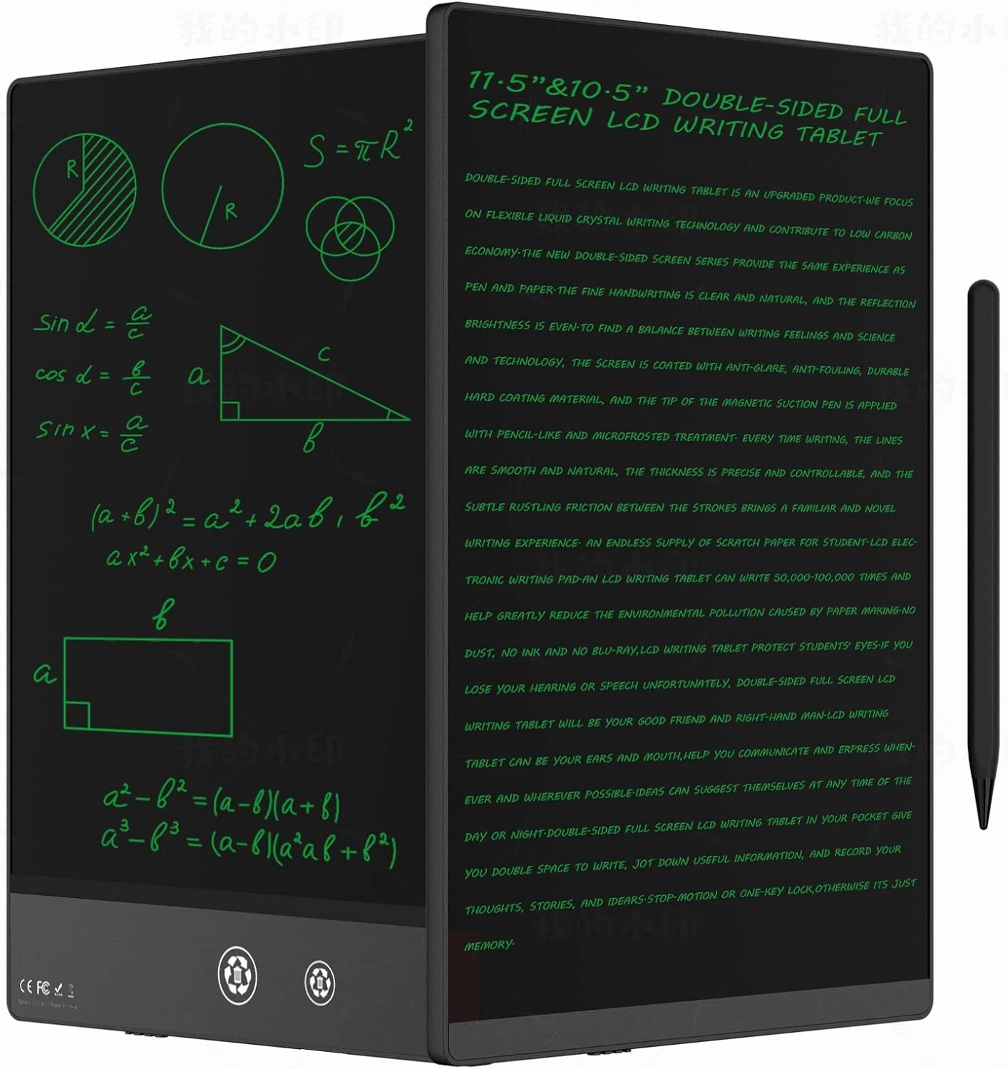 LCD Writing Tablet for Adults- 10.5″ LCD Writing Tablet,Double-Sided Full Screen,Digital Notepad for School,Office,Home,Erasable,Reusable