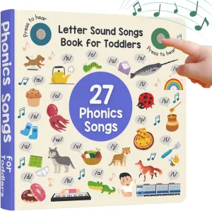 LEARNING BUGS Phonics Songs Book, 26 Letter Sound Songs, Preschool & Kindergarten Learn to Read for 3 Year olds, Perfect Toy and Gift for Toddlers Ages 2 