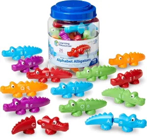 Learning Resources Snap-n-Learn Alphabet Alligators - Toddler Toys, Preschool ABC Activities, Fine Motor Skills, Alphabet Manipulatives, Phonetics and Reading, Sensory Gifts for Boys and Girls