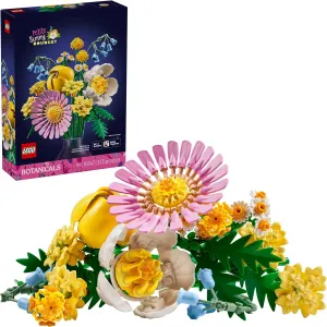 LEGO Botanicals Petite Sunny Bouquet Flower Set - Building Toy for Kids 9  - DIY Floral Arrangement - Room Decor - Gift for Mother's Day - Faux Bluebells, Tulip, Daisy, and More - 10347
