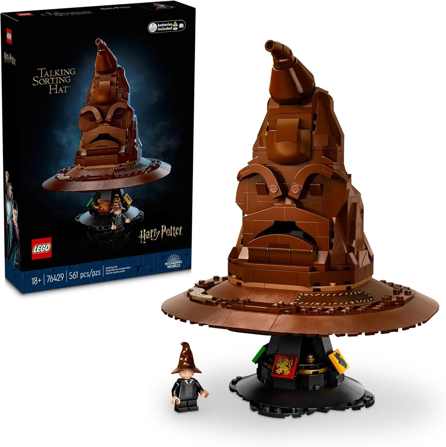 LEGO Harry Potter Talking Sorting Hat W/ 31 Voices - Harry Potter Building Set - Gift Idea for Adults, Women & Men, 18  - 76429
