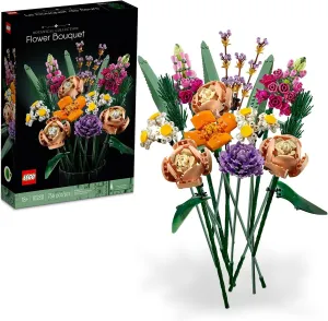 LEGO Icons Flower Bouquet Building Set - Artificial Flowers for Decoration for Home and Display, Ages 18  - Gift for Mother's Day - Small Fake Flowers for Table, Desk, Office - 10280