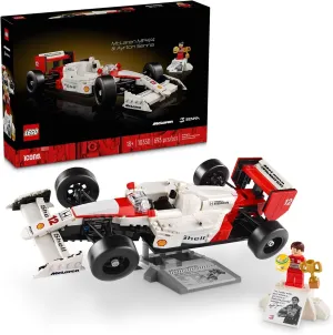 LEGO Icons McLaren MP4/4 & Ayrton Senna Minifigure Model Car Kit - Buildable F1 McLaren Set for Adults, Ages 18  - Gift for Graduation - 10330