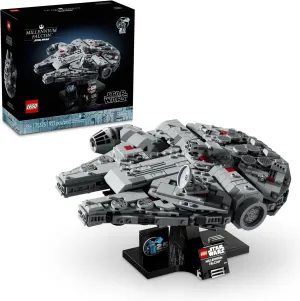 LEGO Star Wars Millennium Falcon A New Hope 25th Anniversary Collectable Model - DIY Building Sets for Adults, Men & Women, Ages 18  - Comes with Display Stand - Star Wars Gift - 75375