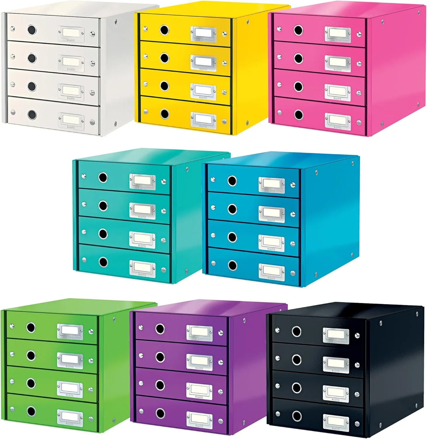 Leitz Drawer Cabinet, 4 Drawers, A4, Click and Store Range 60490023 - Pink