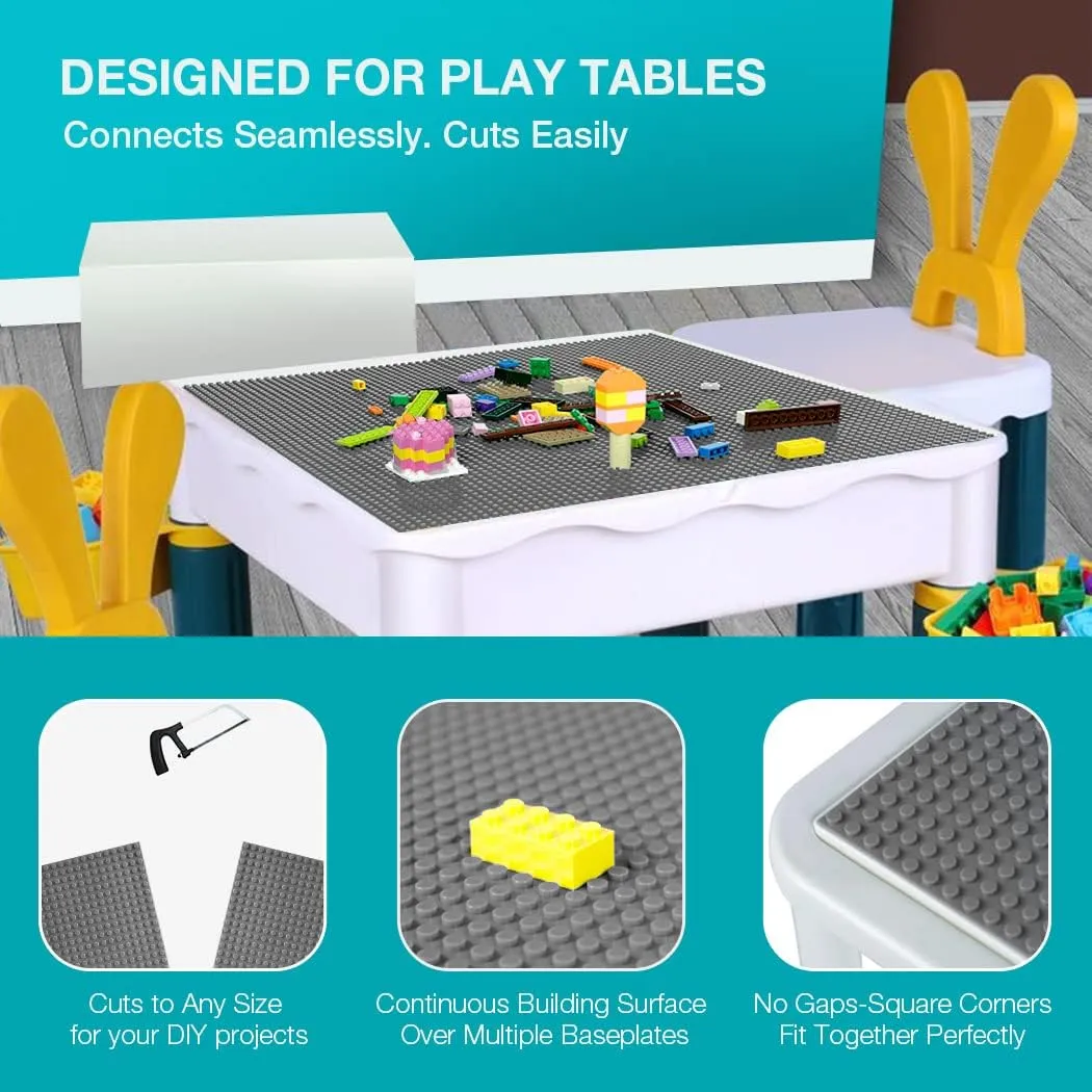 Lekebaby 8 Pack Classic Baseplates Building Base for Building Bricks, 10" x 10" Building Boards - 100% Compatible with Major Brands, Green/Grey/Blue/White