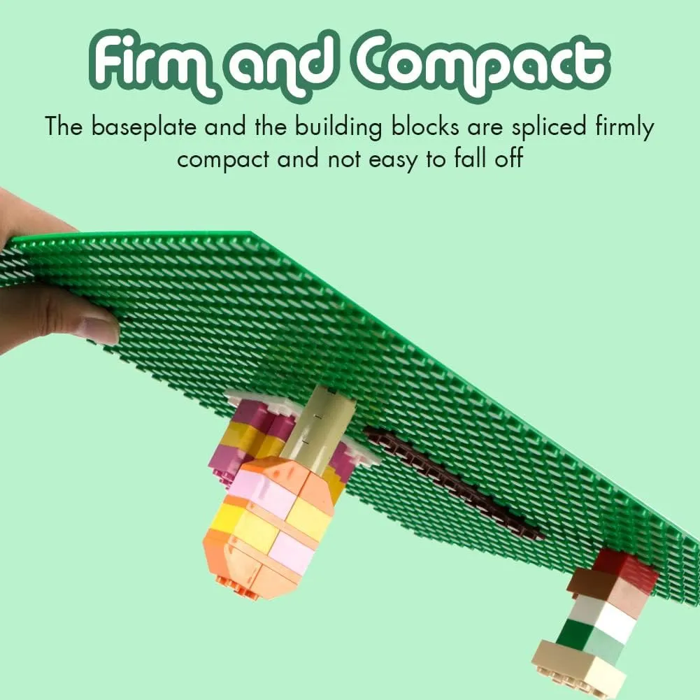 Lekebaby 8 Pack Classic Baseplates Building Base for Building Bricks, 10" x 10" Building Boards - 100% Compatible with Major Brands, Green/Grey/Blue/White