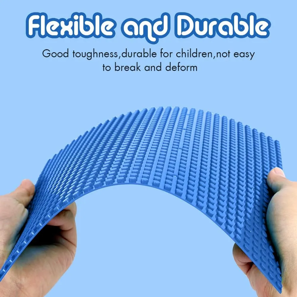 Lekebaby Classic Baseplates Building Base for Building Bricks 100% Compatible with Major Brands-Baseplate 10" x 10", Pack of 6 (Blue)