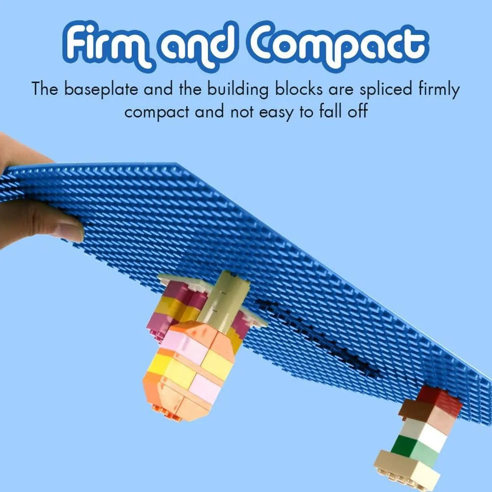 Lekebaby Classic Baseplates Building Base for Building Bricks 100% Compatible with Major Brands-Baseplate 10" x 10", Pack of 6 (Blue)