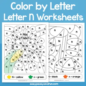 Letter N Color By Letter Worksheets