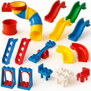 Liberty Imports 24 PCS Big Building Blocks Playground Accessories Set, Early STEM Learning Creative Building Toy Bricks for Toddlers, Kids - Compatible with Major Brands
