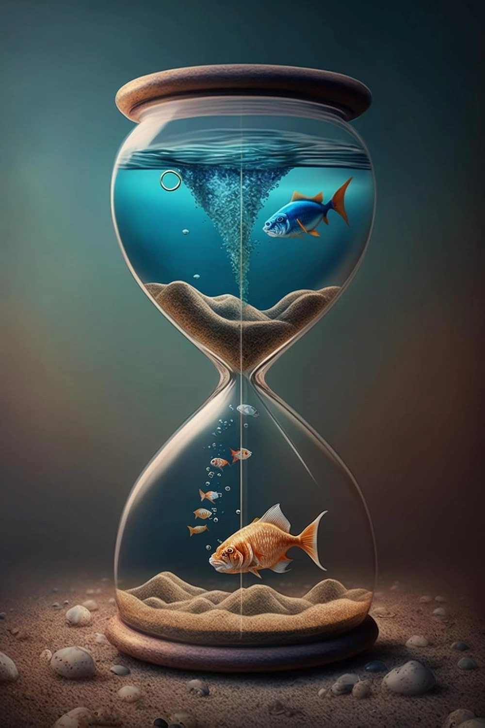 Little Fish in The Hourglass 500 Piece Jigsaw Puzzle Suitable for All Groups of People Creative Fun Jigsaw Traditional Puzzles Perfect for Family Nights Game