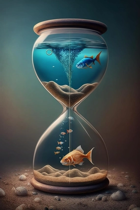 Little Fish in The Hourglass 500 Piece Jigsaw Puzzle Suitable for All Groups of People Creative Fun Jigsaw Traditional Puzzles Perfect for Family Nights Game