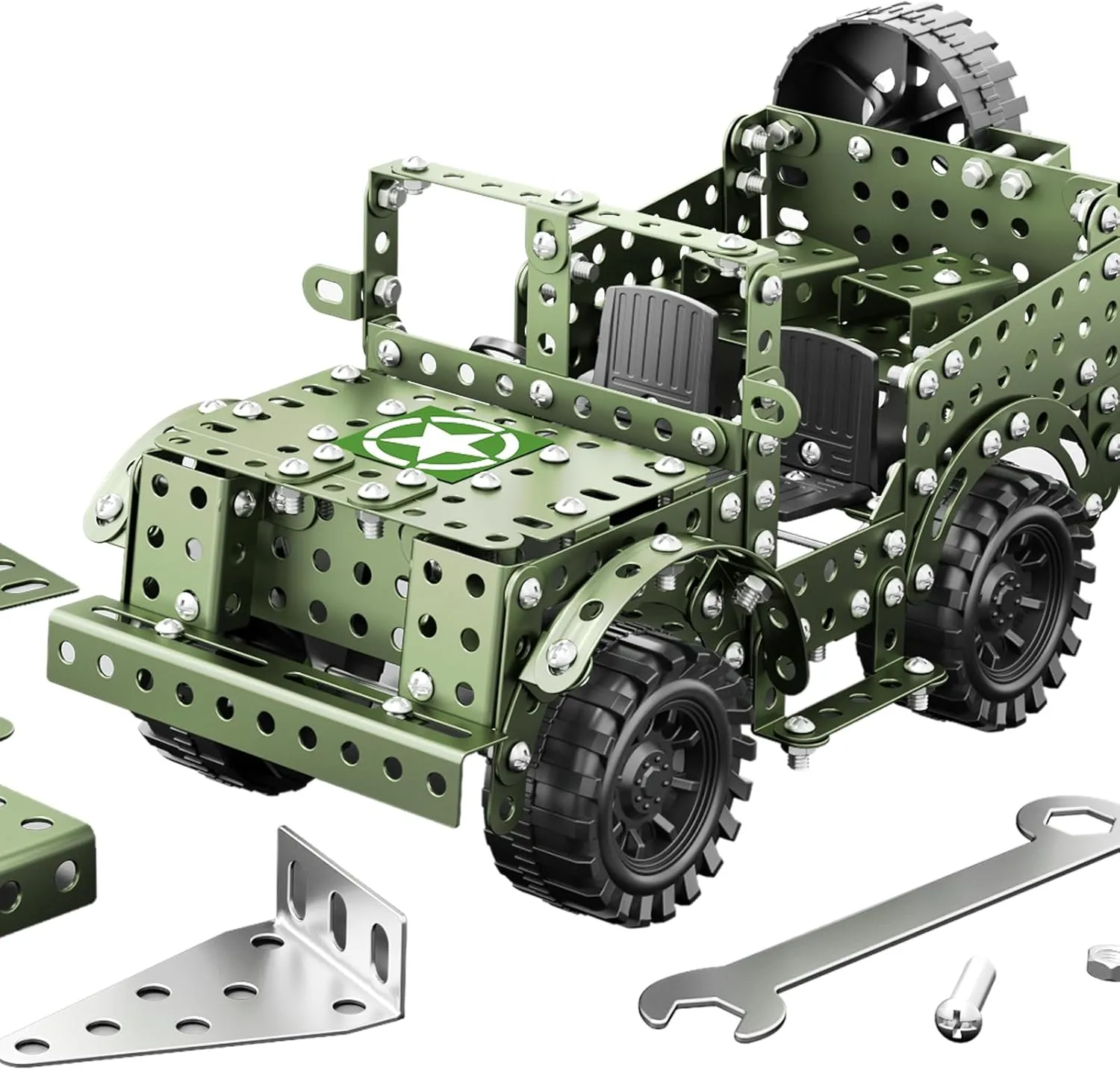 Lucky Doug STEM Building Projects Model Truck Set - Building Toys for Kids Ages 8-12, Assembly Science Army Toys for Boys 8 9 10 11 Years Old