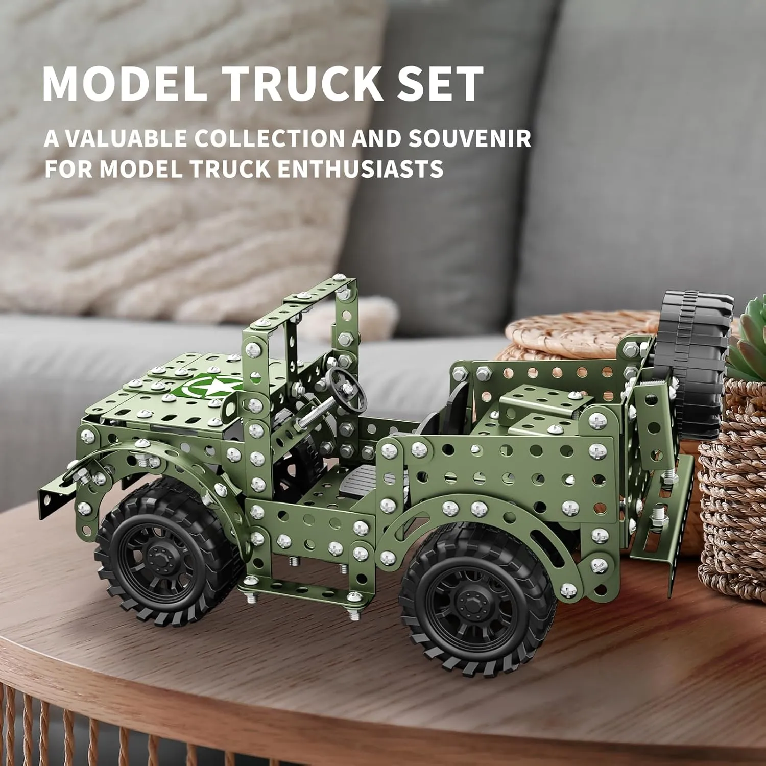 Lucky Doug STEM Building Projects Model Truck Set - Building Toys for Kids Ages 8-12, Assembly Science Army Toys for Boys 8 9 10 11 Years Old