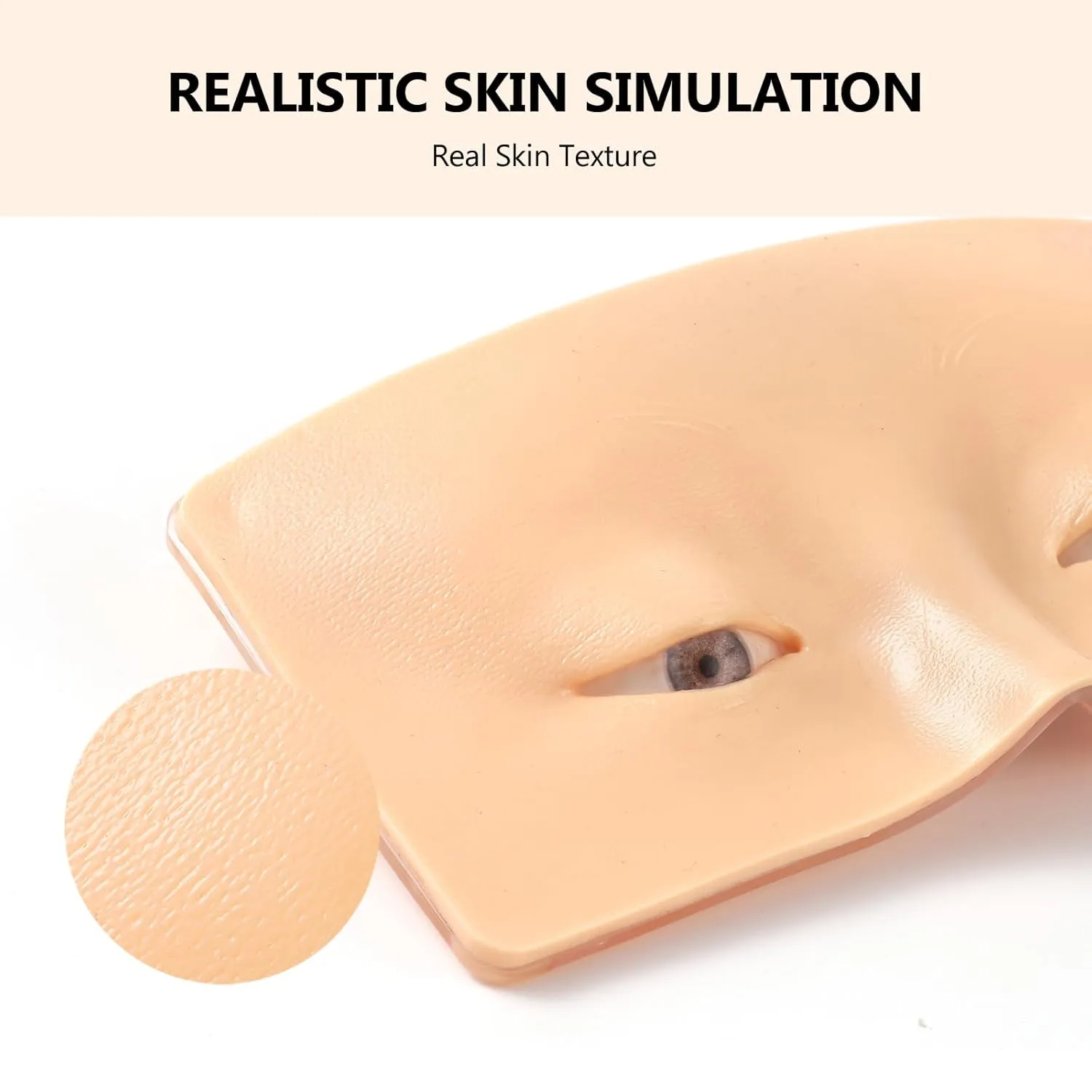 Makeup Practice Face Board, 3Pcs Realistic Silicone Eye Make up Mannequins Board Improve Makeup Training and Techniques for Artist and Beginner(Black Yellow White)