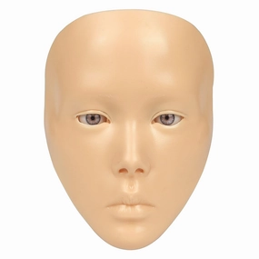 Makeup Practice Face, 5D Reusable Silicone Make up Practice Board Mannequin Face with Makeup Brushes Sponge Set and Eyeshadow Board Kit for Emerging Artist, Girl's Gift, Yellow