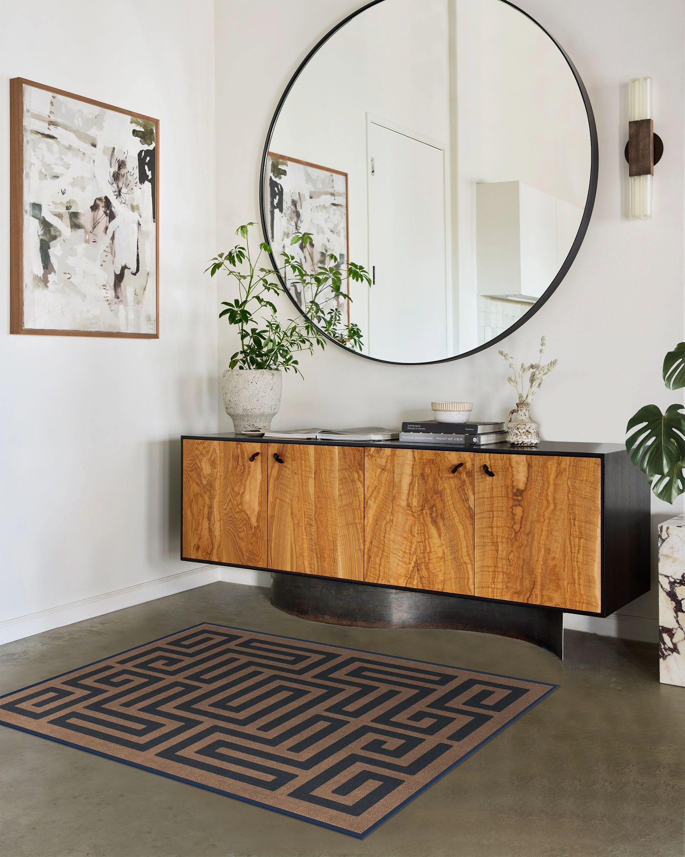 Maze Navy & Natural Tufted Rug