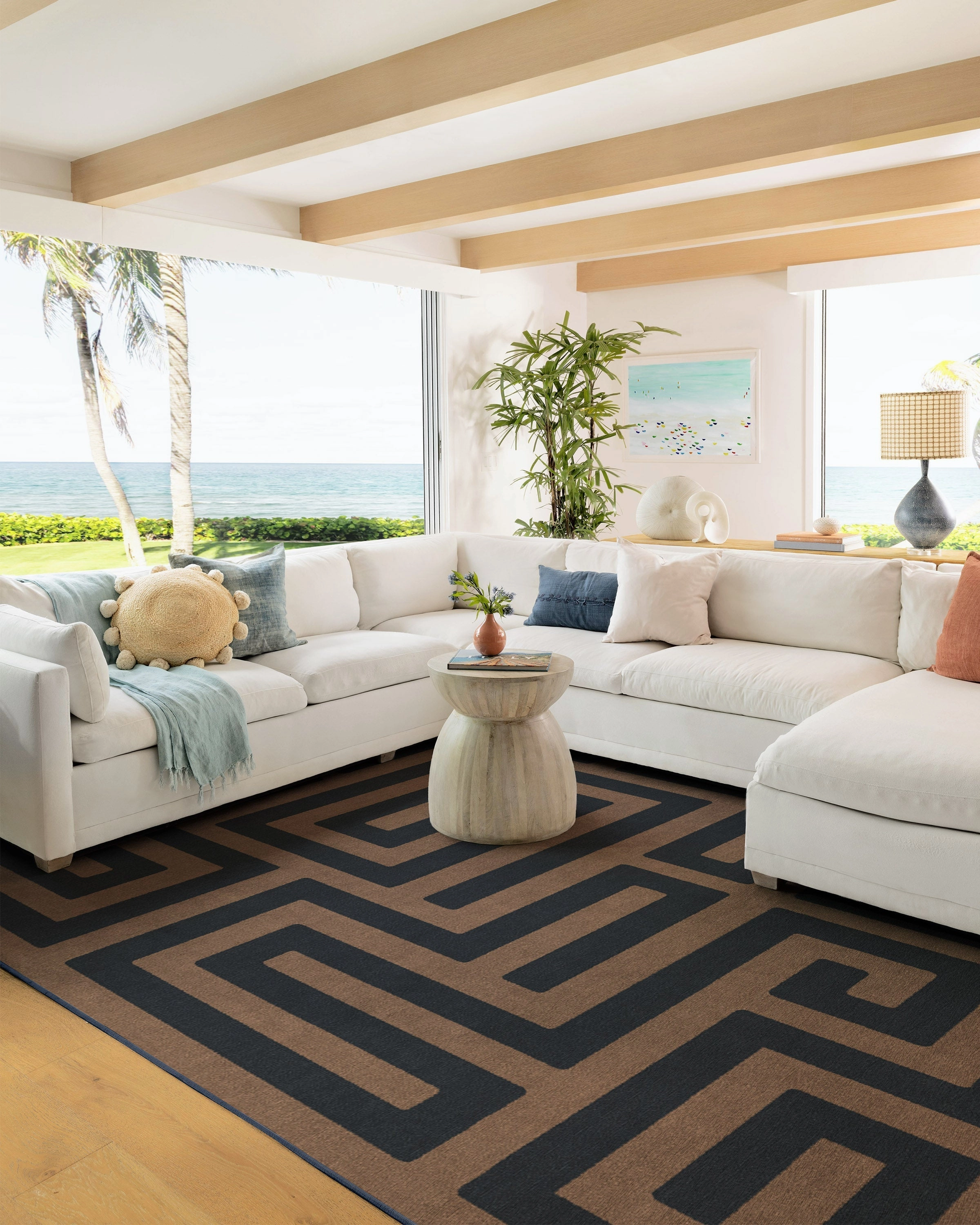 Maze Navy & Natural Tufted Rug