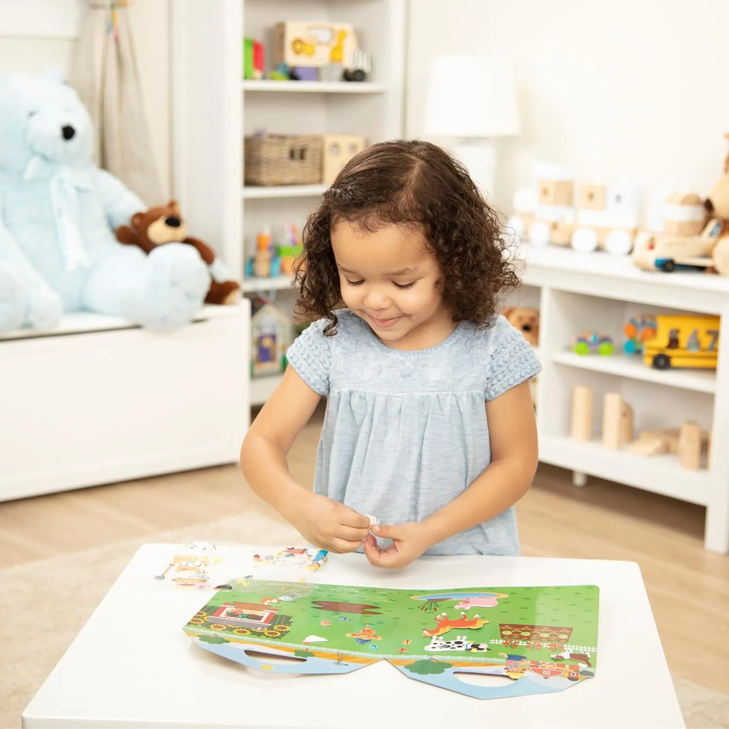 Melissa & Doug Puffy Sticker Activity Books Set - Farm, Safari, and Chipmunk - FSC Certified