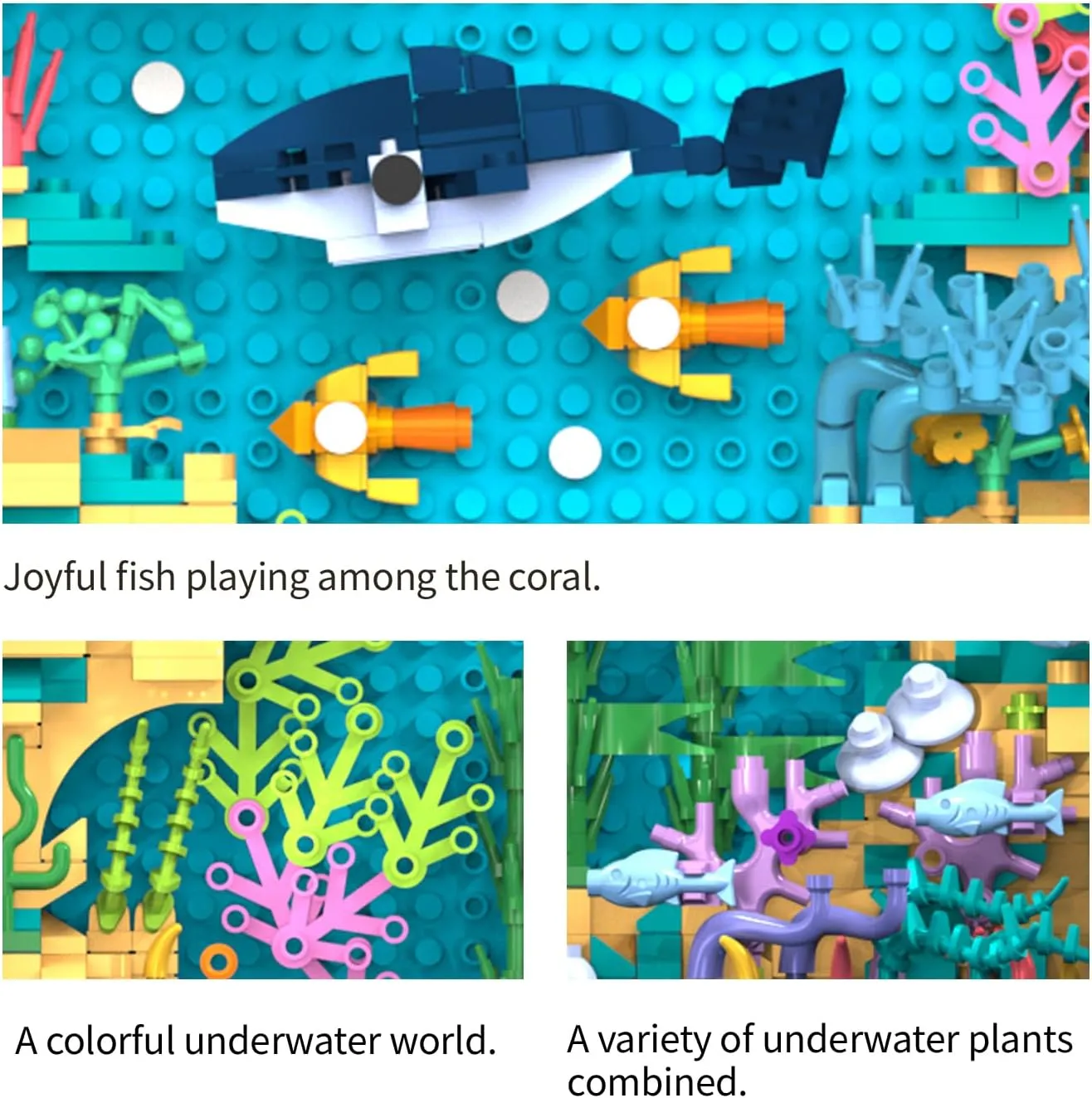 Micro Brick Ocean World Building Set, 3D Wall Art Home Office Decoration or Table Display, Creative Building Craft Set, Ideas Gift Building Toy for Adults,Teens Ages 8  Kids