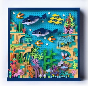 Micro Brick Ocean World Building Set, 3D Wall Art Home Office Decoration or Table Display, Creative Building Craft Set, Ideas Gift Building Toy for Adults,Teens Ages 8  Kids