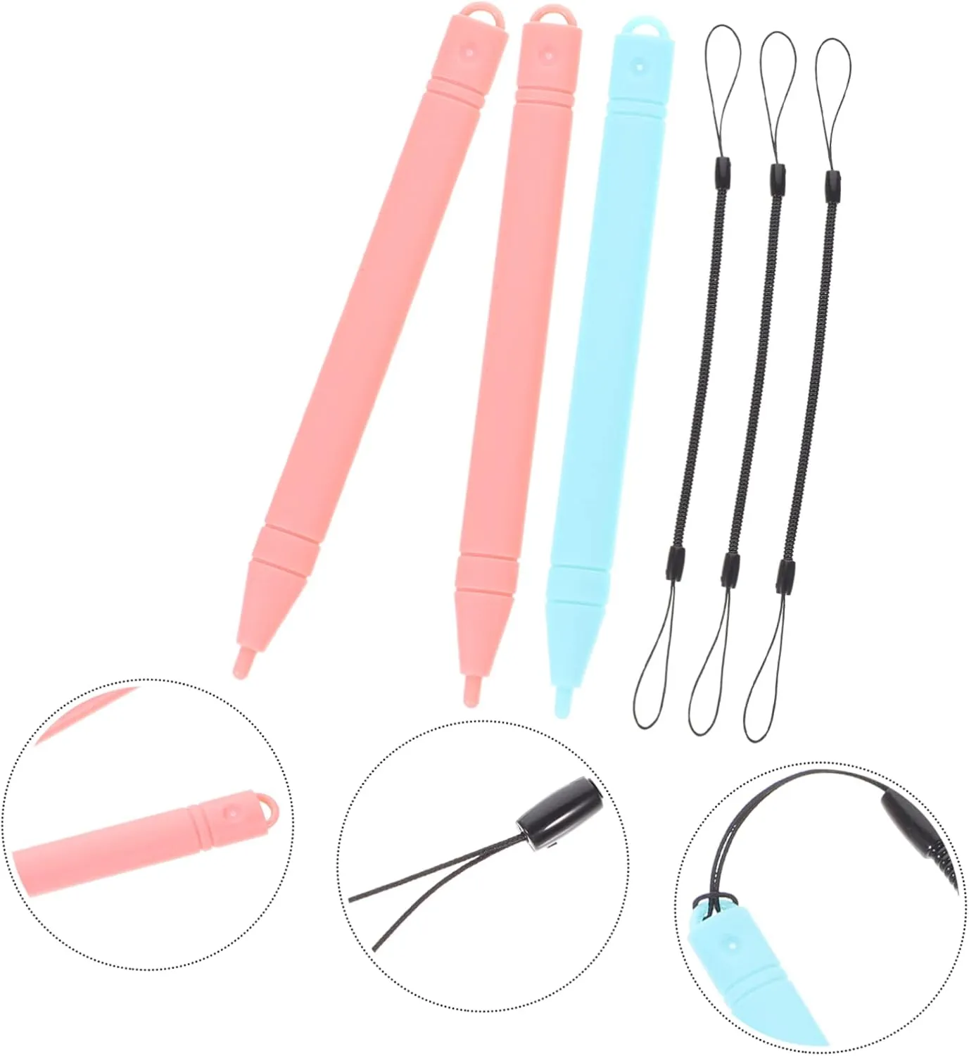 Mikikit Markers 2 Sets Drawing Writing Pen Painting LCD Replacement Board LED Tablet Rope of Lanyard Toys Pads Stylus Color for Pens with Toys