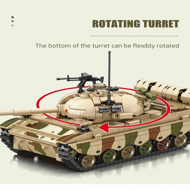 Military USA Army Type 88A Main Battle Tank Bricks Toy