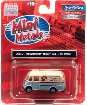 Mini Metals Classic Metal Works 30627 Light Blue & Cream with Red Stripes Ice Cream Bars 1 by 87 Scale Model Car for International Metro Van