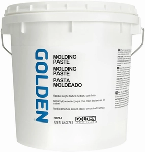 Molding Paste by GOLDEN, 128 fl. oz. Jar, Professional Acrylic Paste Medium, Semi-Opaque